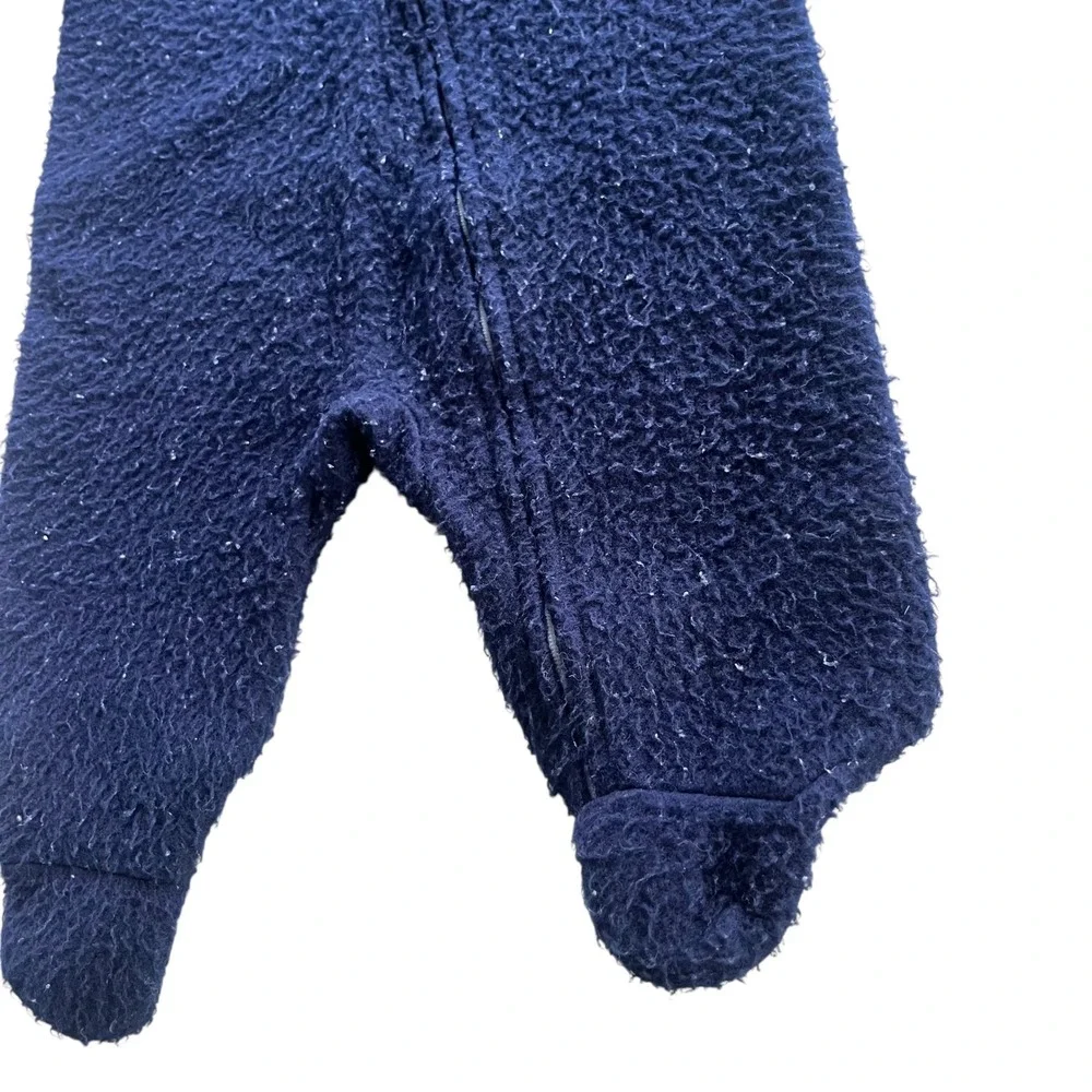 Baby Bgosh by OshKosh 6 Month Green Blue Fleece Footed Sleeper Front Zip Vintage